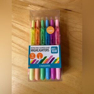 Pen+Gear Retractable Highlighters 12 Count Assorted Colors Chisel Tip